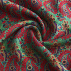 Ufuq Green Luxury Silk & Wool Scarf 180 x 65 cm – Moroccan Inspired Design