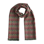 Ufuq Green Luxury Silk & Wool Scarf 180 x 65 cm – Moroccan Inspired Design