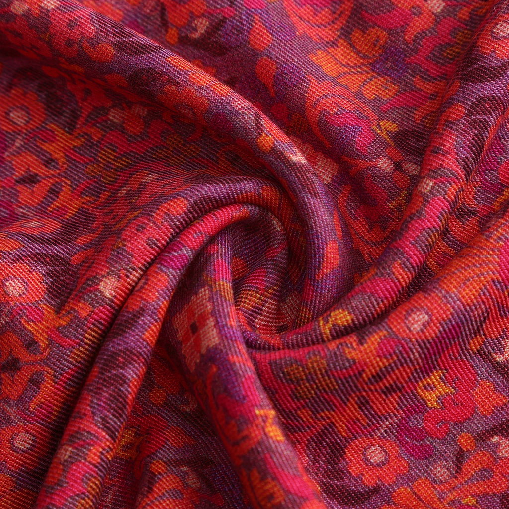 Mahabah Purple Luxury Silk & Wool Scarf 180 x 65 cm – Moroccan Inspired Design