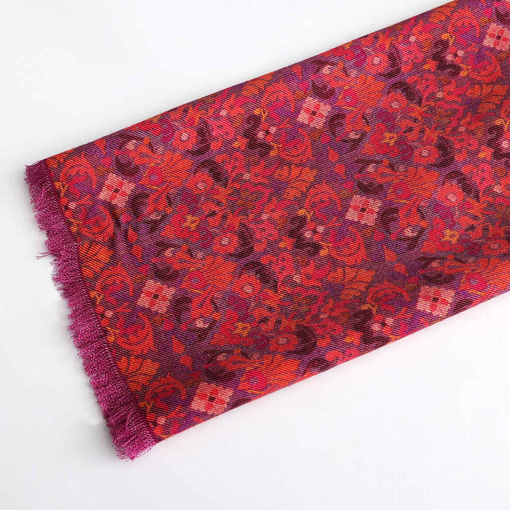 Mahabah Purple Luxury Silk & Wool Scarf 180 x 65 cm – Moroccan Inspired Design