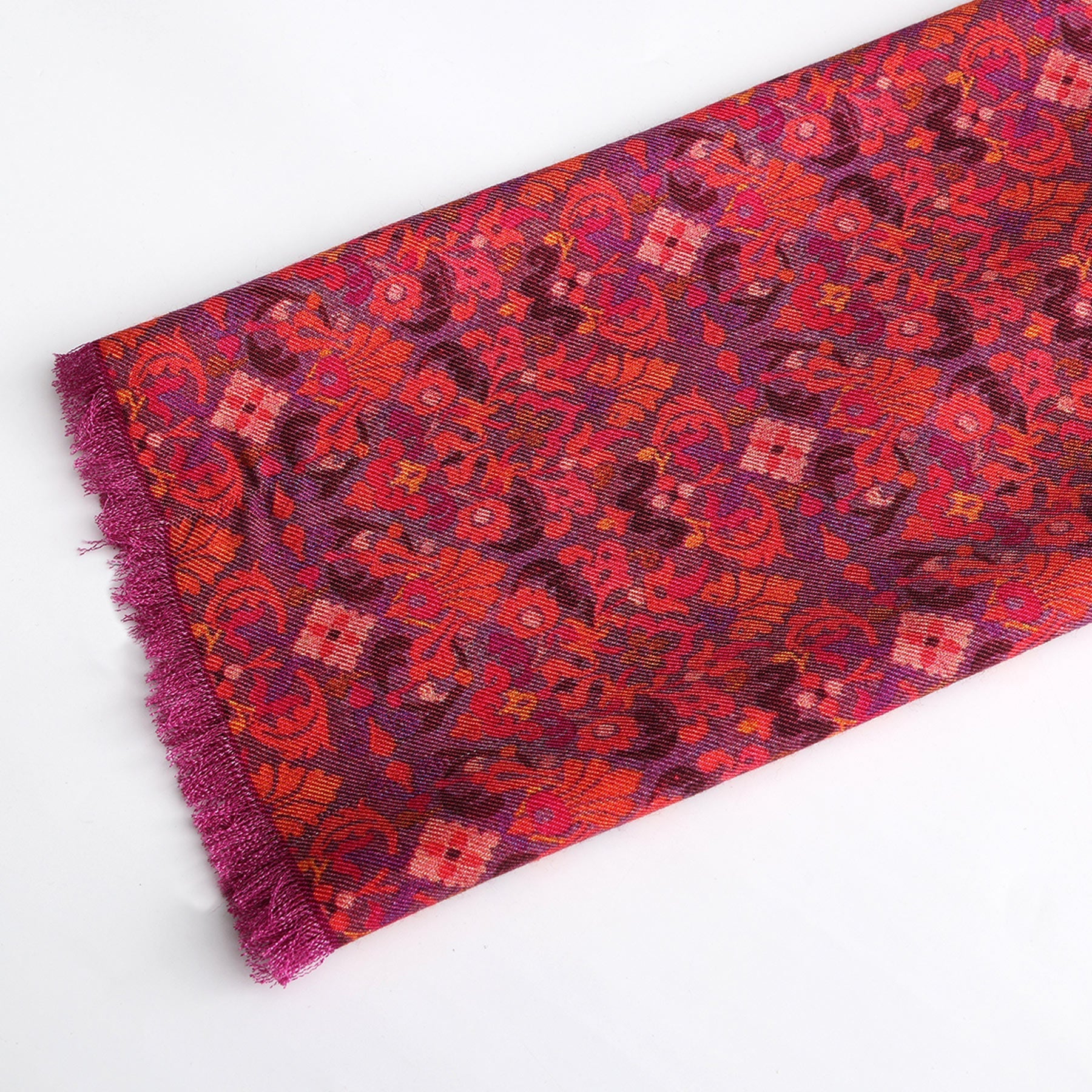 Mahabah Purple Luxury Silk & Wool Scarf 180 x 65 cm – Moroccan Inspired Design