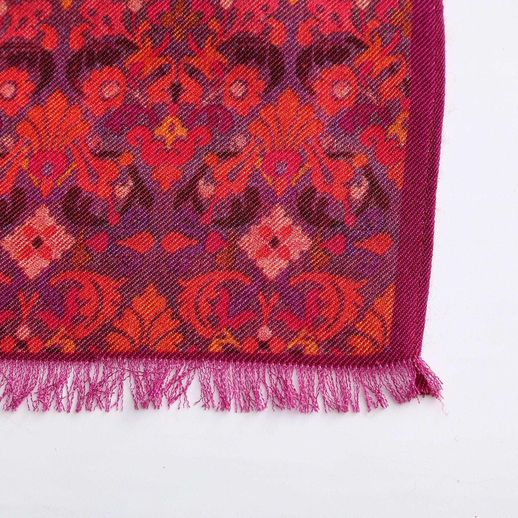 Mahabah Purple Luxury Silk & Wool Scarf 180 x 65 cm – Moroccan Inspired Design