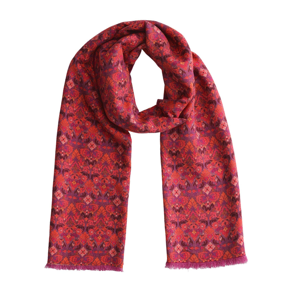 Mahabah Purple Luxury Silk & Wool Scarf 180 x 65 cm – Moroccan Inspired Design