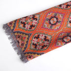Nasim Orange Luxury Silk & Wool Scarf 180 x 65 cm – Moroccan Inspired Design