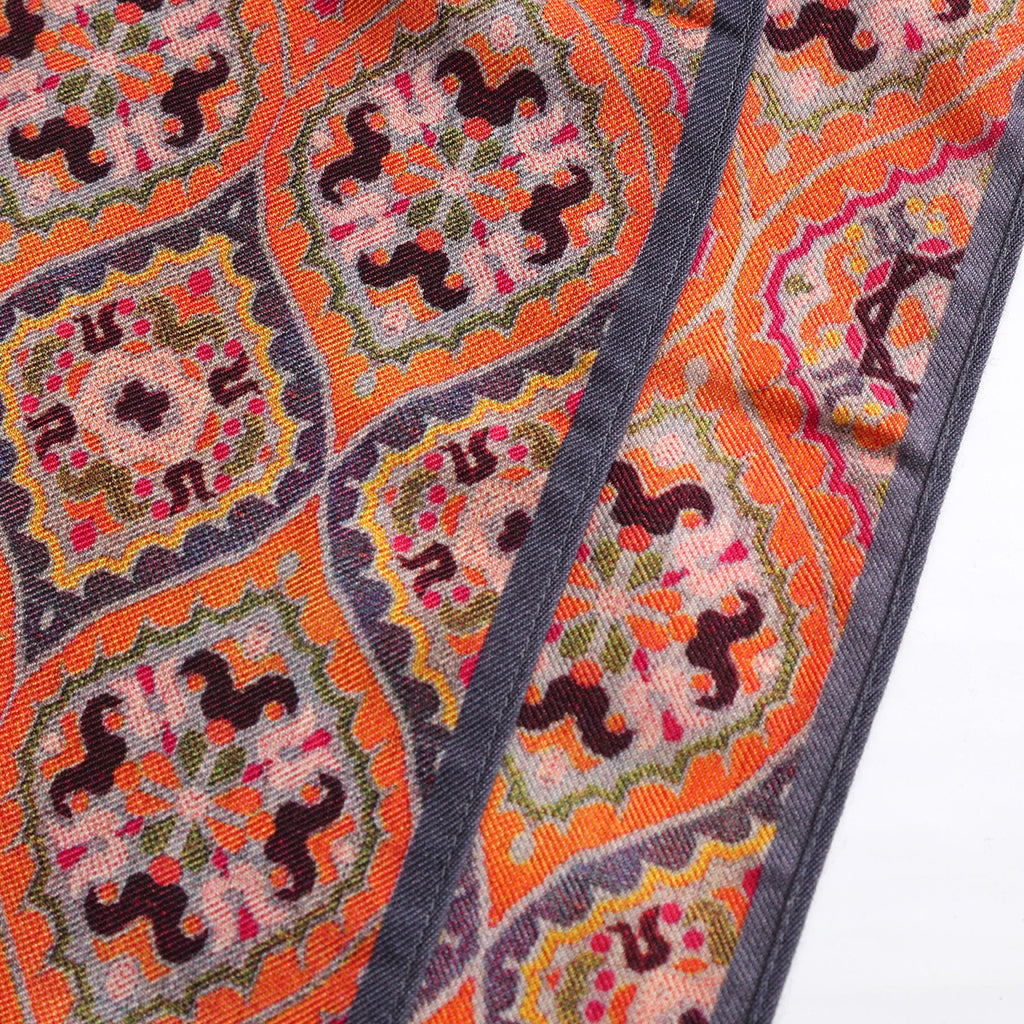 Nasim Orange Luxury Silk & Wool Scarf 180 x 65 cm – Moroccan Inspired Design