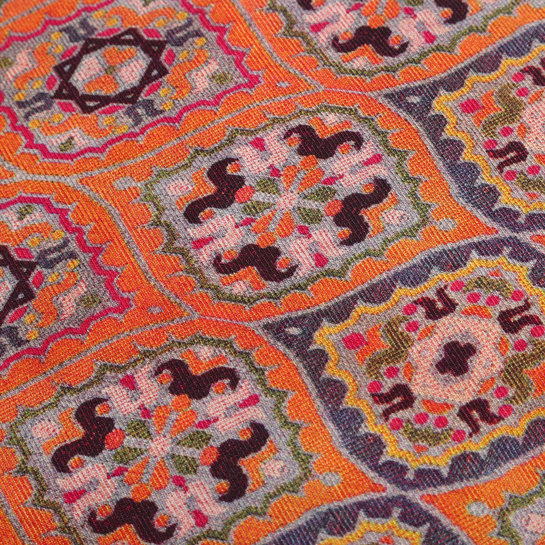 Nasim Orange Luxury Silk & Wool Scarf 180 x 65 cm – Moroccan Inspired Design