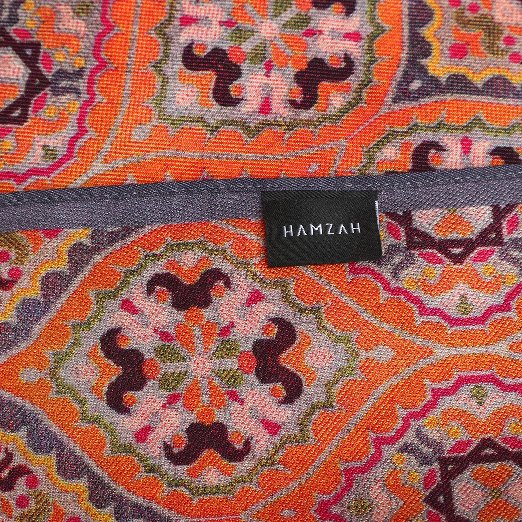 Nasim Orange Luxury Silk & Wool Scarf 180 x 65 cm – Moroccan Inspired Design