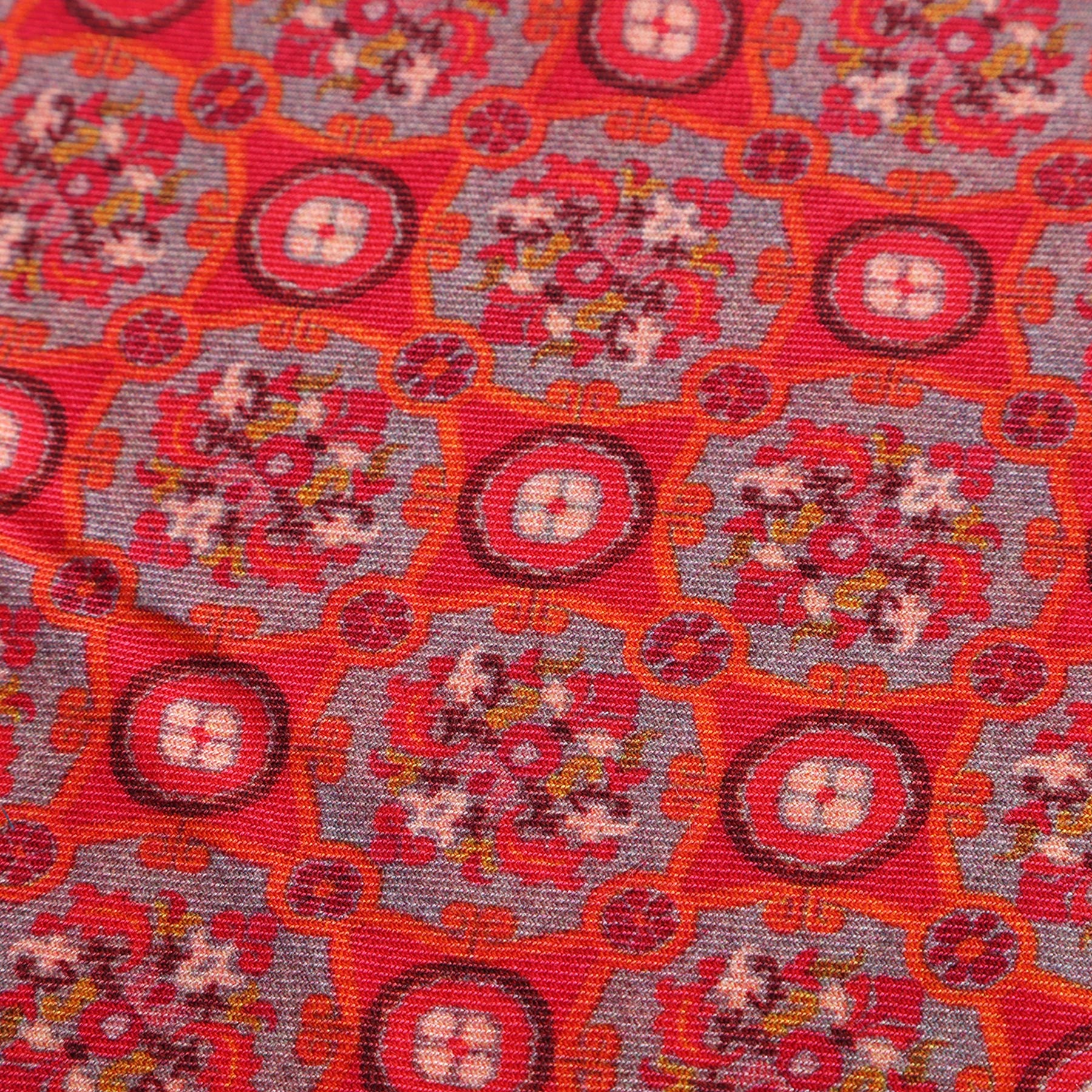 Naum Red Luxury Silk & Wool Scarf 180 x 65 cm – Moroccan Inspired Design