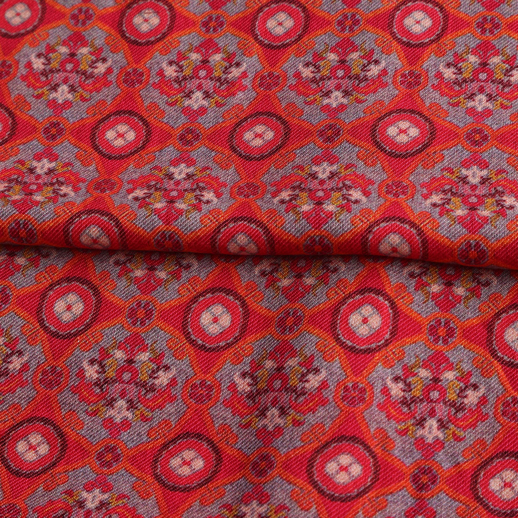 Naum Red Luxury Silk & Wool Scarf 180 x 65 cm – Moroccan Inspired Design