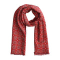 Naum Red Luxury Silk & Wool Scarf 180 x 65 cm – Moroccan Inspired Design