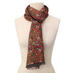 Sarab Green Luxury Silk & Wool Scarf 180 x 65 cm – Moroccan Inspired Design