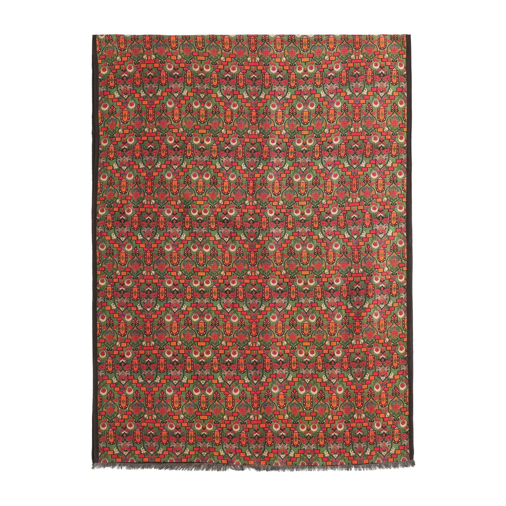 Sarab Green Luxury Silk & Wool Scarf 180 x 65 cm – Moroccan Inspired Design