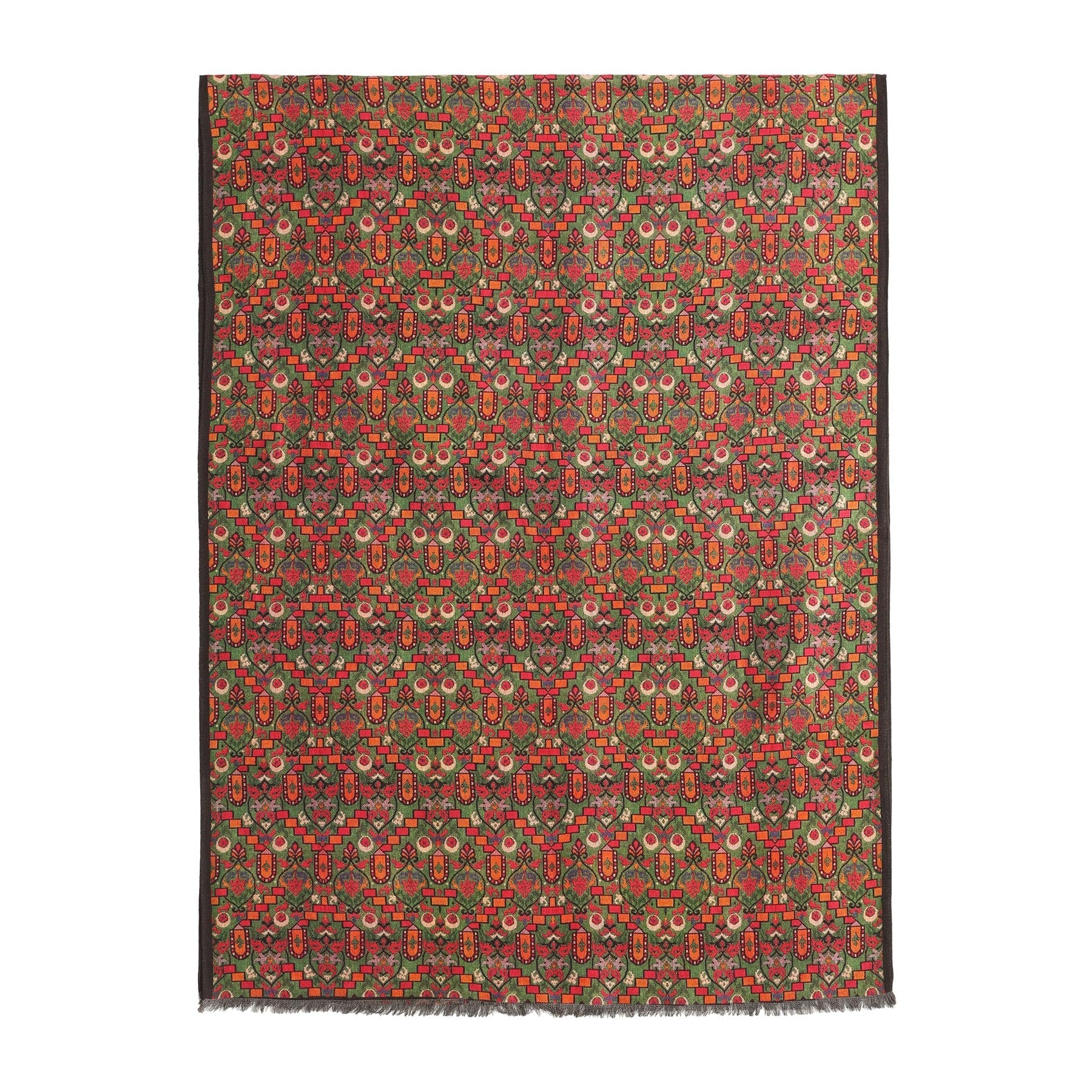 Sarab Green Luxury Silk & Wool Scarf 180 x 65 cm – Moroccan Inspired Design
