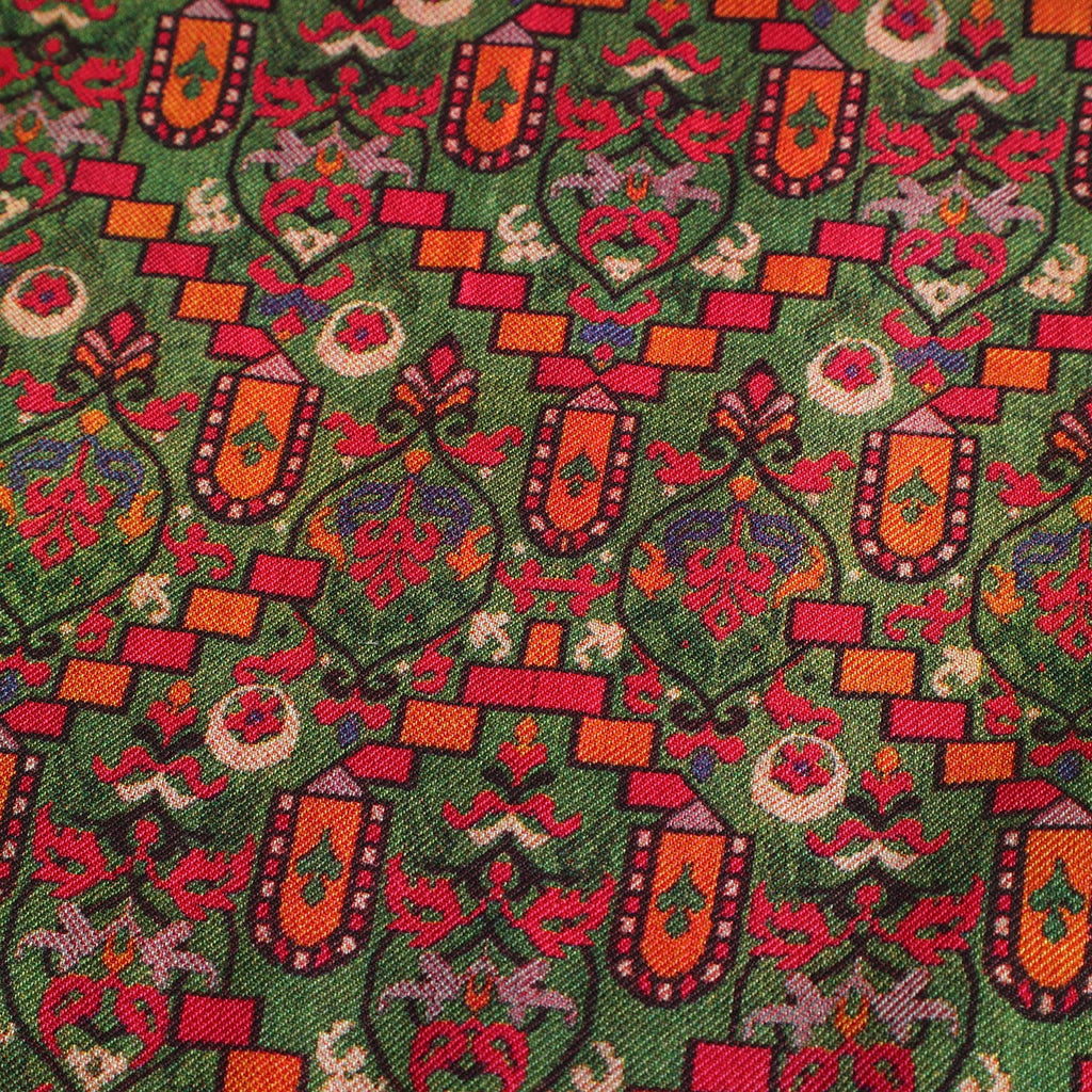Sarab Green Luxury Silk & Wool Scarf 180 x 65 cm – Moroccan Inspired Design