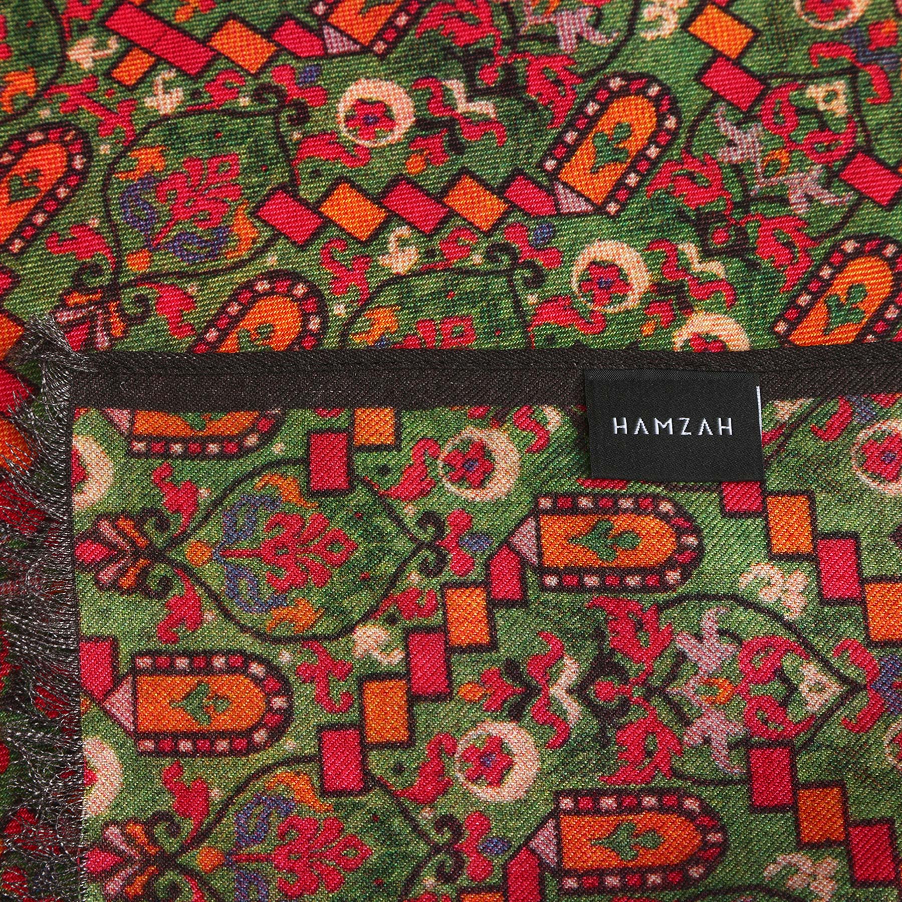 Sarab Green Luxury Silk & Wool Scarf 180 x 65 cm – Moroccan Inspired Design