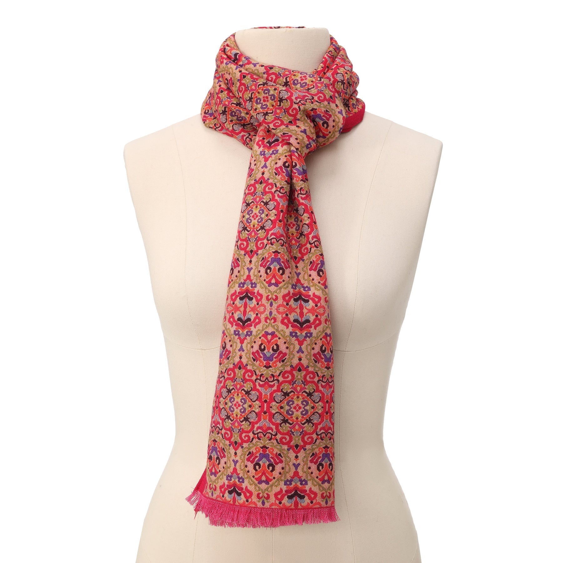 Mihrah Brown Luxury Silk & Wool Scarf 180 x 65 cm – Moroccan Inspired Design