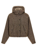 Brunello Cucinelli Donegal Tweed Down Jacket — brown