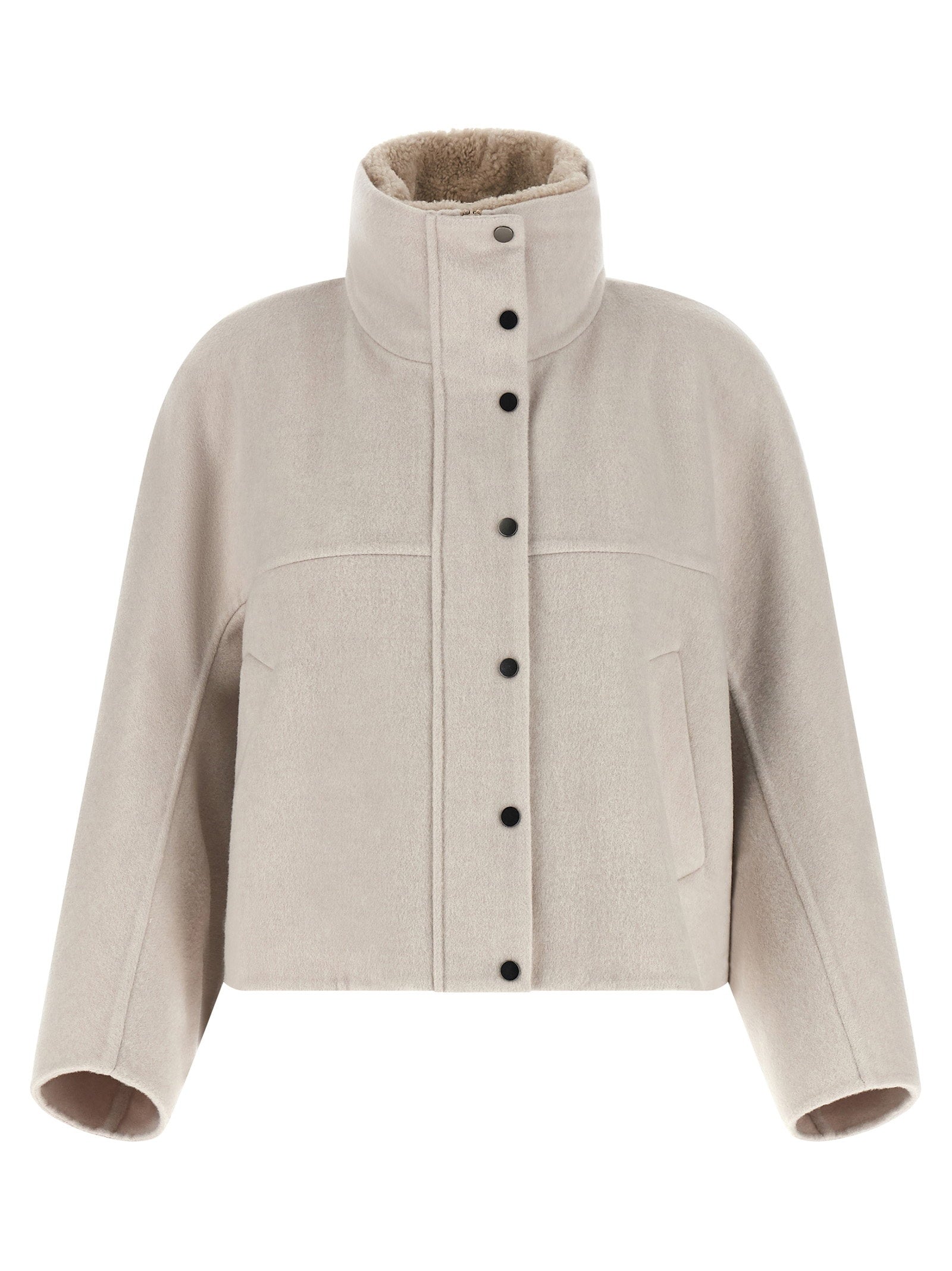 Brunello Cucinelli Virgin Wool and Cashmere Blend Coat — Beige