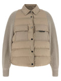 Brunello Cucinelli Quilted Water-Repellent Nylon Down Jacket — Beige