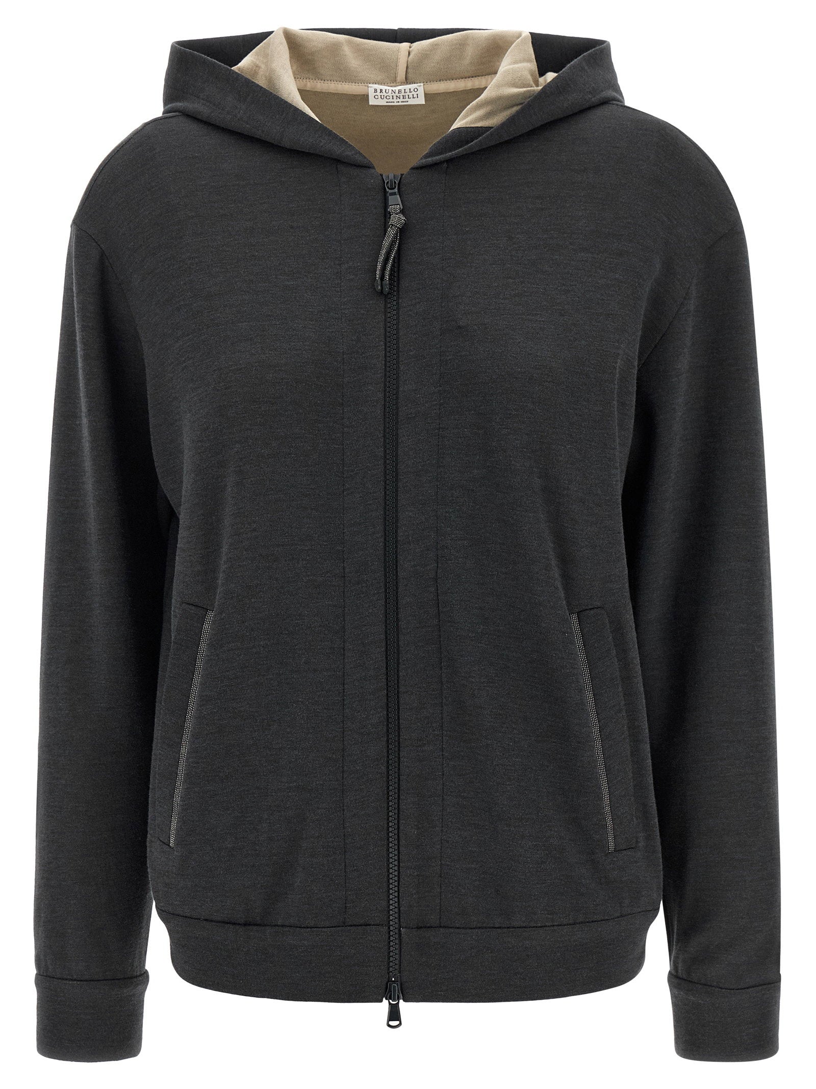 Brunello Cucinelli Monile Hoodie — charcoal