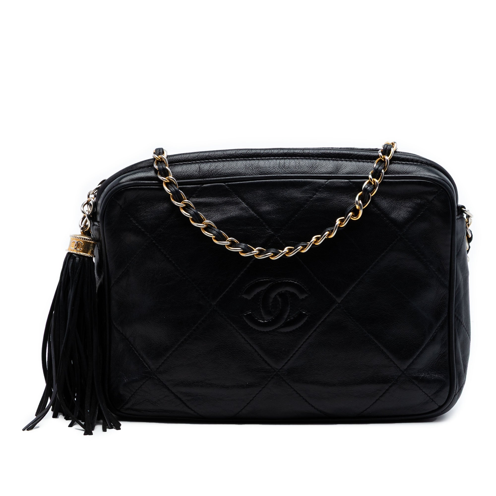 CC Quilted Lambskin Tassel Camera Bag