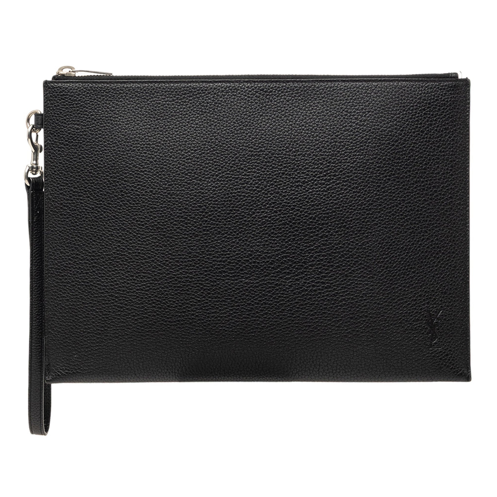 Grained Calfskin Monogram Clutch