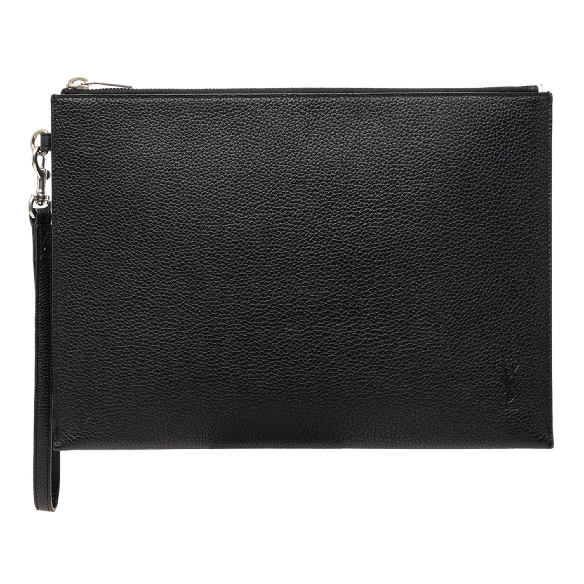Grained Calfskin Monogram Clutch