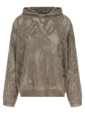Brunello Cucinelli Openwork Linen-Cotton Hooded Sweater — Beige