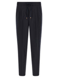 Brunello Cucinelli Virgin Wool Flannel Trousers — Navy