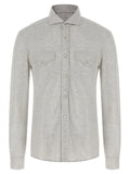 Brunello Cucinelli Piqué Cotton Shirt — Gray