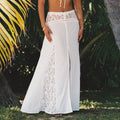 Lounge Underwear Lace Insert Maxi Skirt - Cream