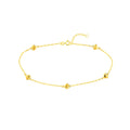 Puff Hearts on Piatto Chain Adjustable Anklet