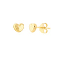Puffy Heart Stud Earrings on Post Back