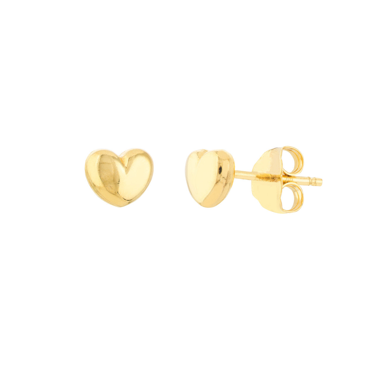 Puffy Heart Stud Earrings on Post Back