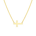 Sideways Mini Cross Adjustable Necklace