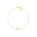 Sideways Mini Cross Adjustable Bracelet