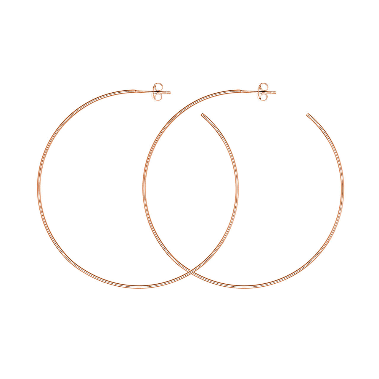 60mm x 1.2mm Hoop Post Earrings