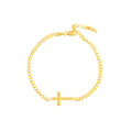 Cross on Curb Chain Bracelet