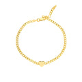 Heart on Curb Chain Adjustable Bracelet