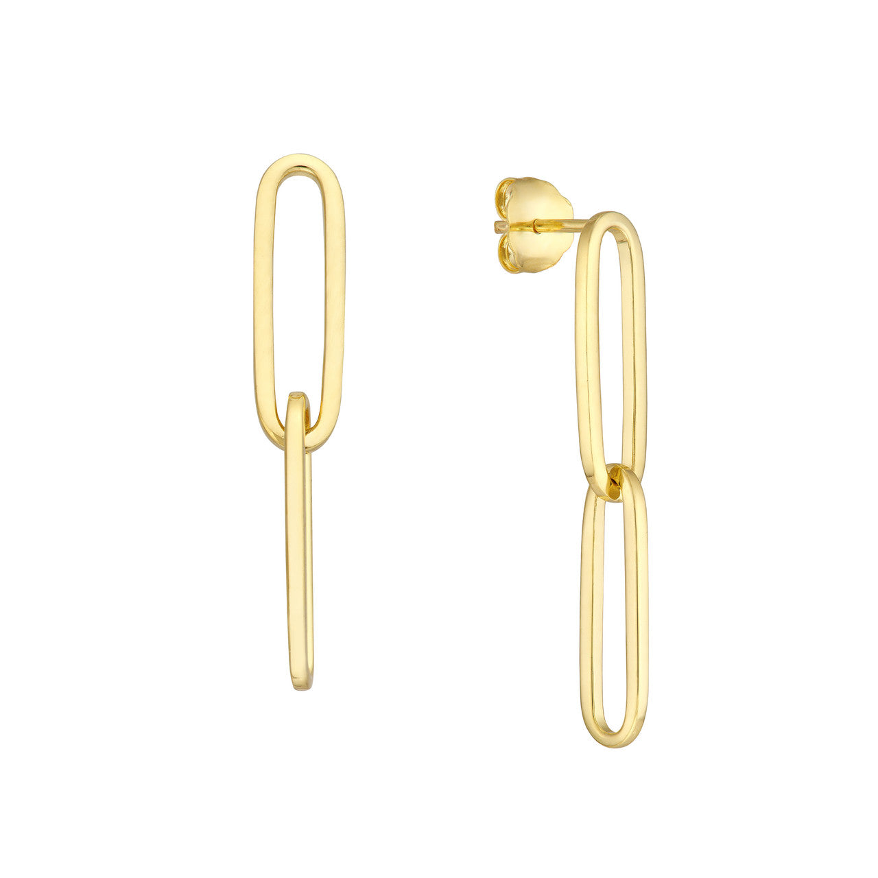 Paperclip Dangle Earrings on Post Back