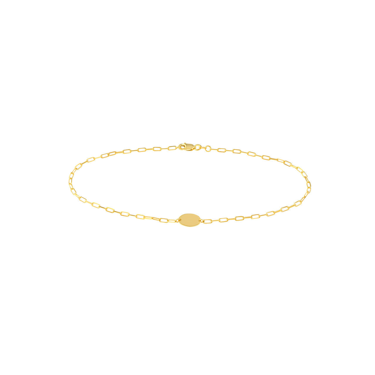 Paperclip Anklet with Plate