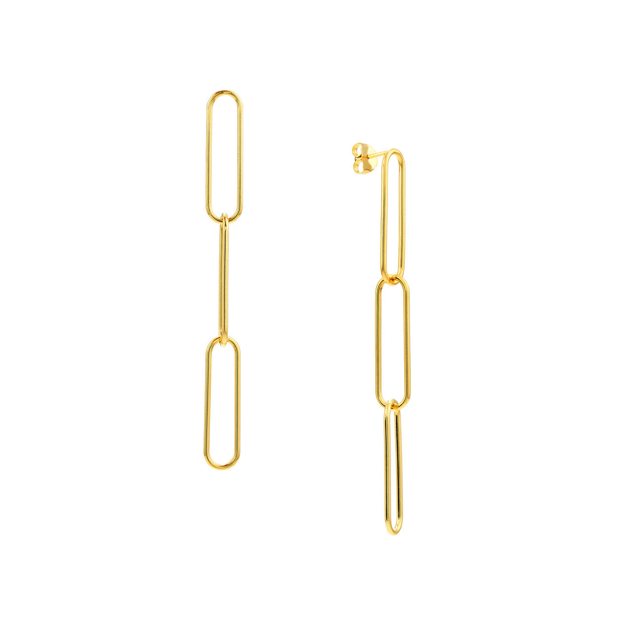 Three Link Paperclip Dangle Earrings