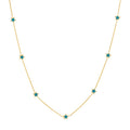 Teal Enamel Mini Star Necklace