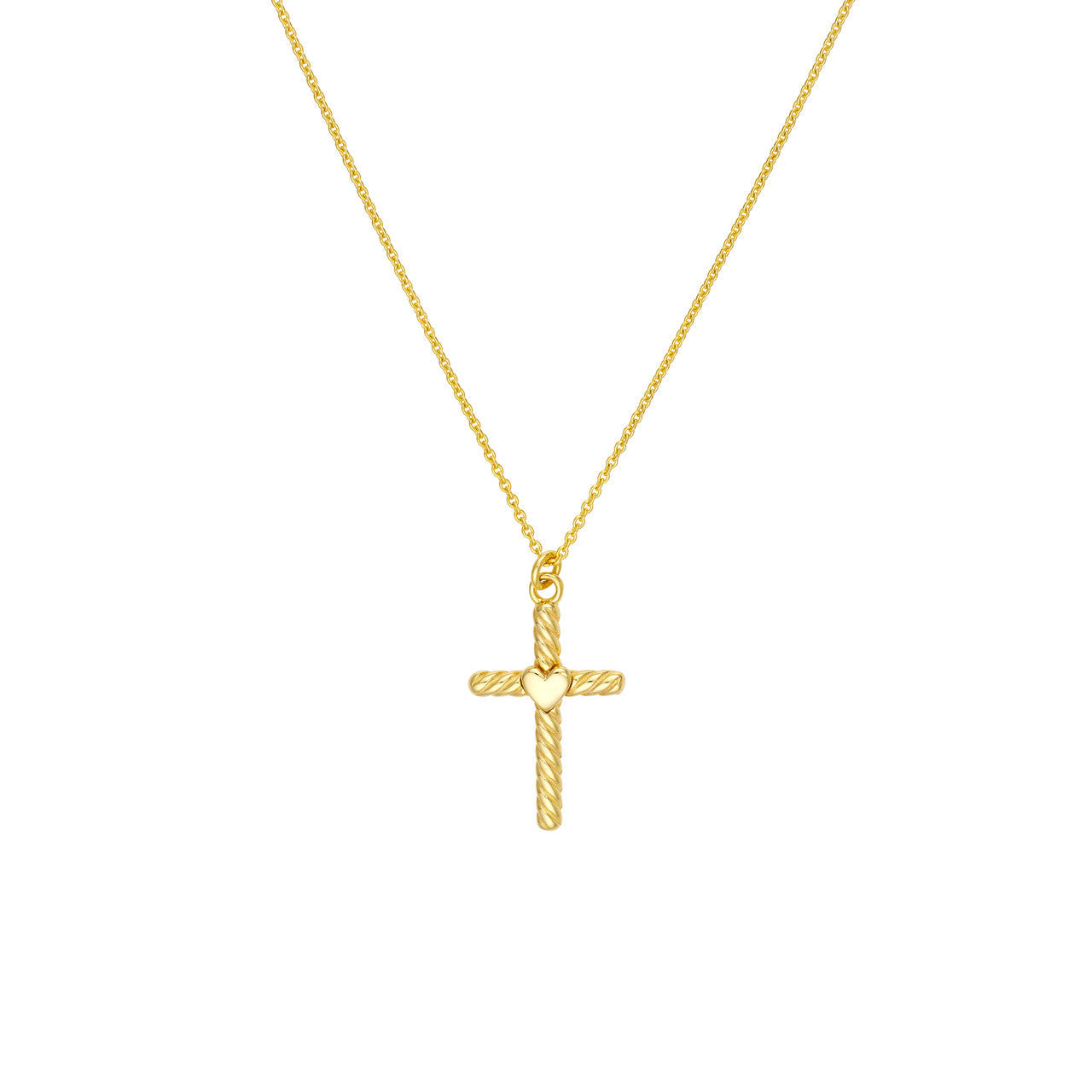 Twist Cross Heart Center Necklace