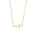 East West Puffy Cross Necklace