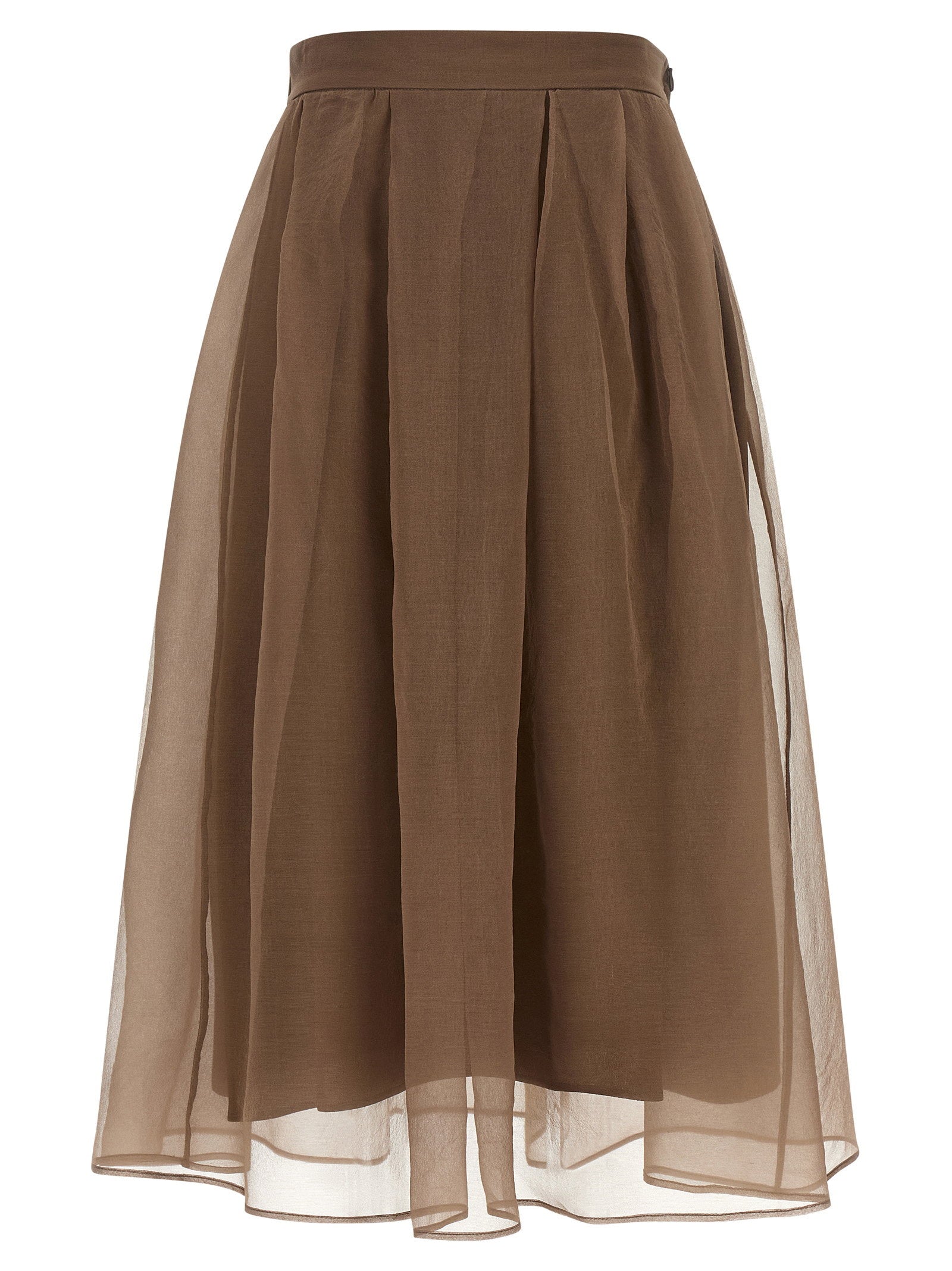 Brunello Cucinelli Circle Skirt — Brown