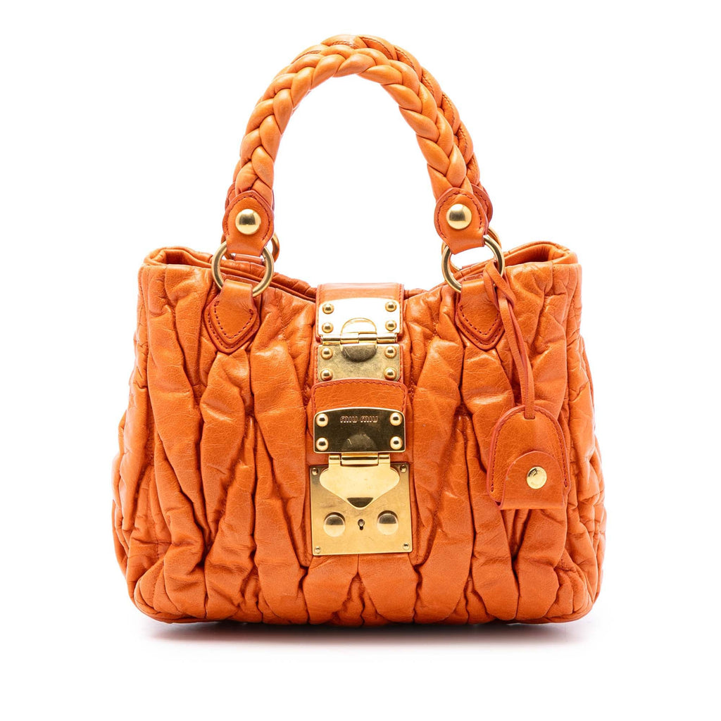 Matelasse Lambskin Coffer Satchel