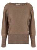 Herno Lamé and Sequin Yarn Sweater — Taupe