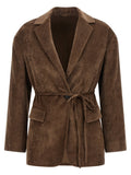 Brunello Cucinelli Cashmere Velvet Blazer — brown