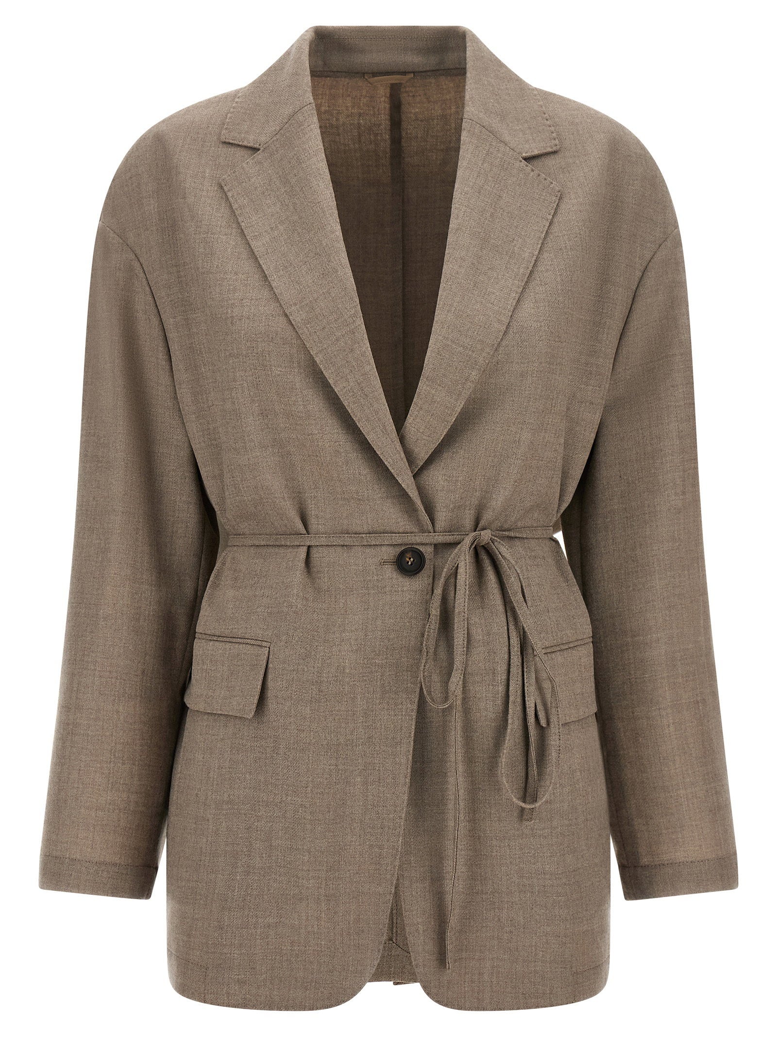 Brunello Cucinelli Fresh Wool Blazer — Beige